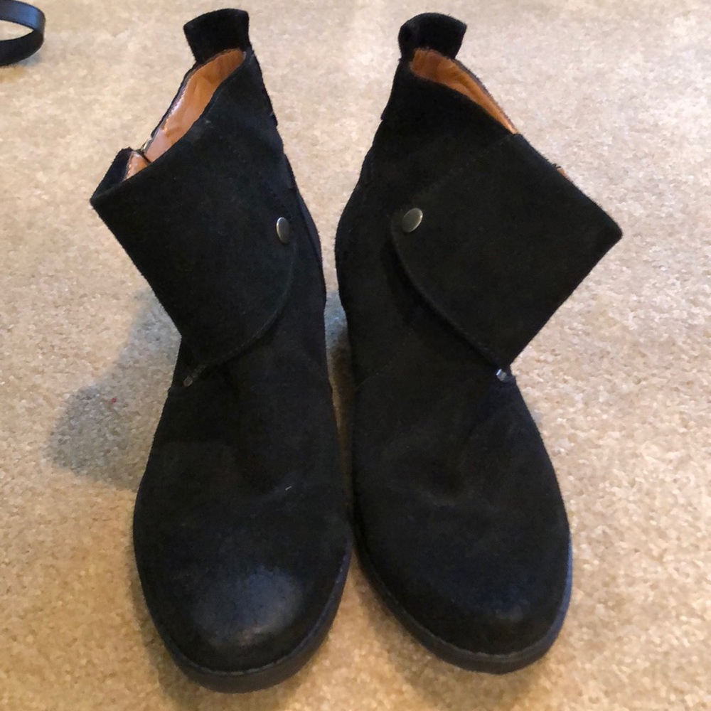 Women’s black suede ankle boots